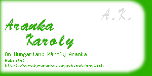 aranka karoly business card