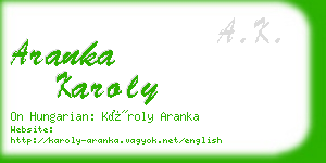 aranka karoly business card